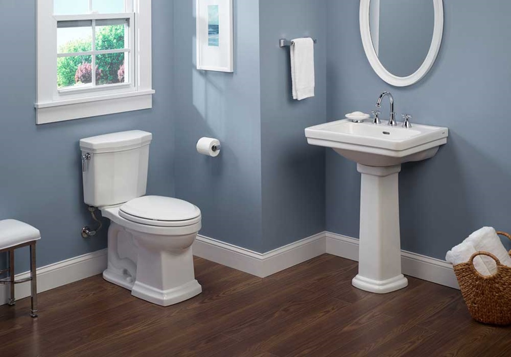 Bold Color Accents for Bathroom Wall Go With Gray Toilets