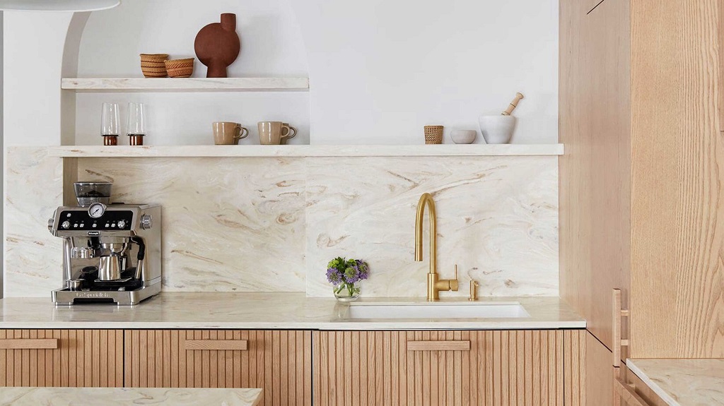 How close can a Corian countertop be to a stovetop