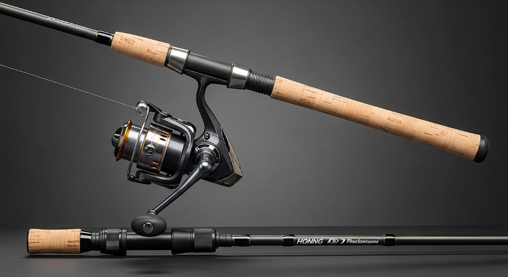 Side-by-side comparison of spinning rod and casting rod showing guide placement and reel positioning differences for anglers