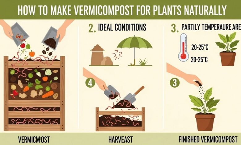 Vermicompost made from kitchen waste and earthworms