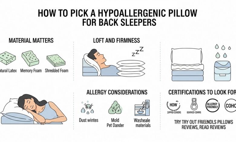 memory foam hypoallergenic pillow supporting back sleeper neck alignment