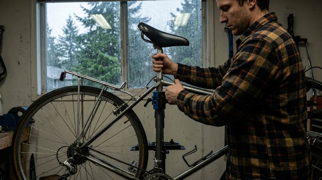 Applying grease before reinstalling a bicycle seatpost