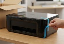 Printer network settings screen during home installation