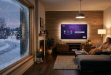 Smart TV displaying a 4K streaming device setup screen in a living room.