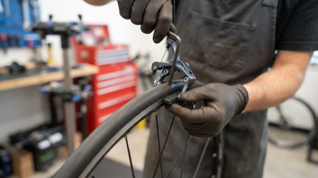 Checking bike brake components for noise and wear