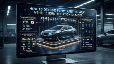 VIN decoder showing vehicle identification number details