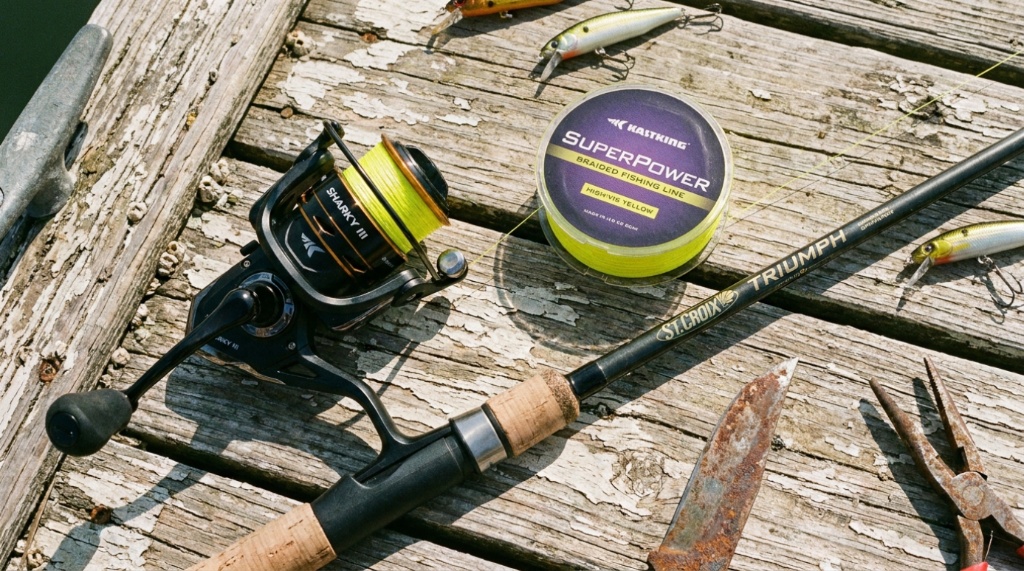 Angler reeling in a fish with a KastKing rod
